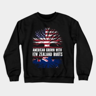 American Grown with New Zealand Roots USA Flag Crewneck Sweatshirt